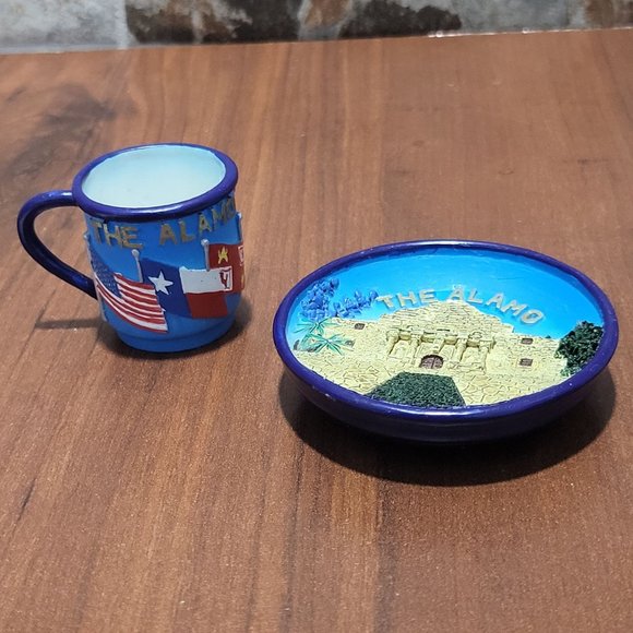 VTG SNCO Miniature Decorative The Alamo Plate & Mug Set 1999 - Picture 12 of 15
